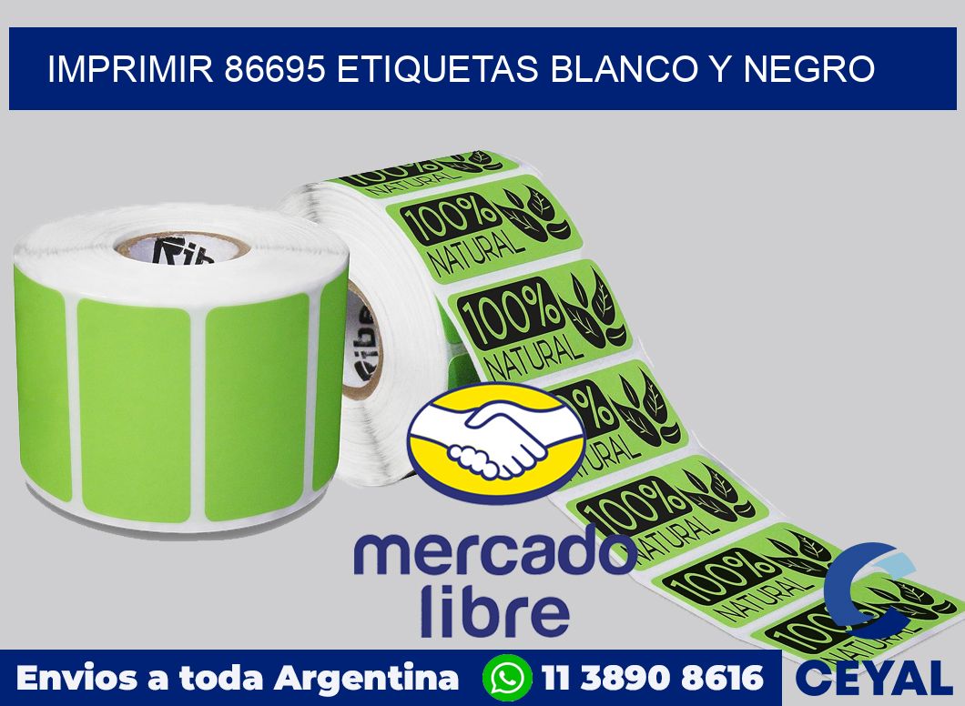 imprimir 86695 etiquetas blanco y negro