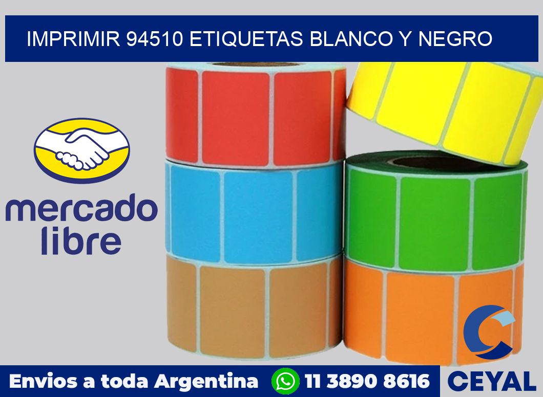 imprimir 94510 etiquetas blanco y negro
