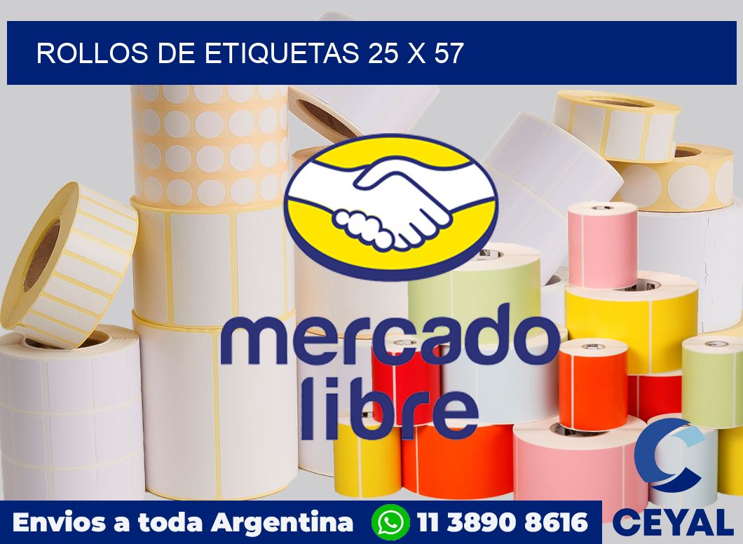 rollos de etiquetas 25 x 57