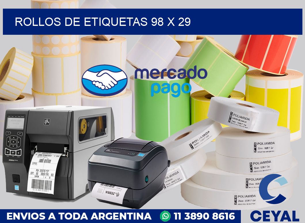 rollos de etiquetas 98 x 29
