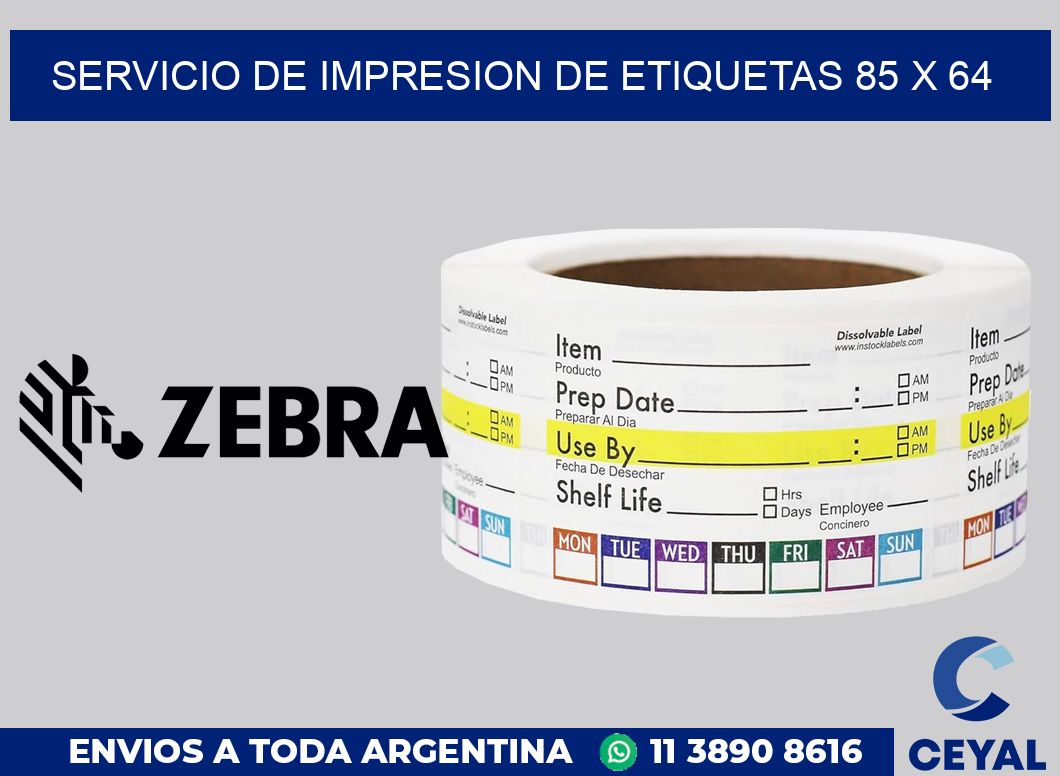 servicio de impresion de etiquetas 85 x 64