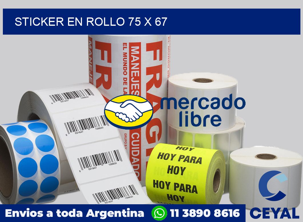sticker en rollo 75 x 67