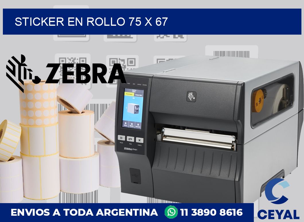 sticker en rollo 75 x 67