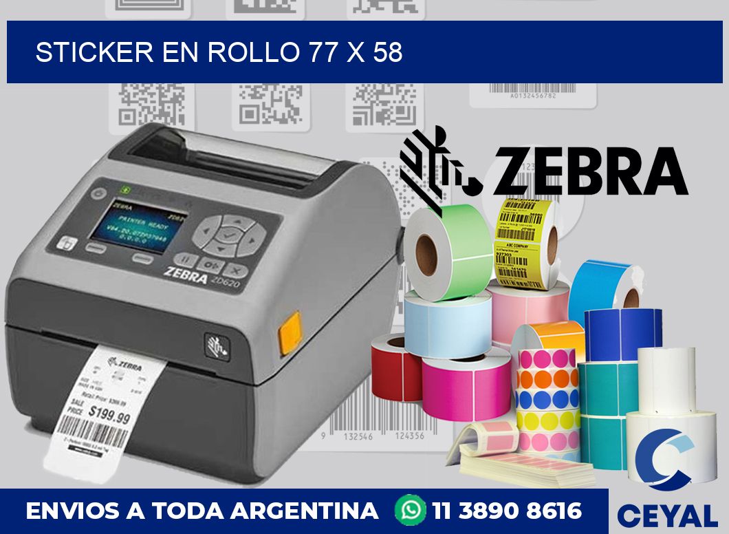 sticker en rollo 77 x 58