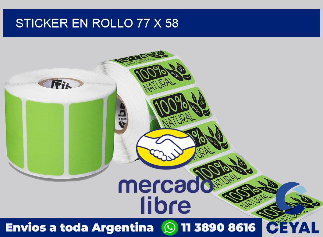 sticker en rollo 77 x 58