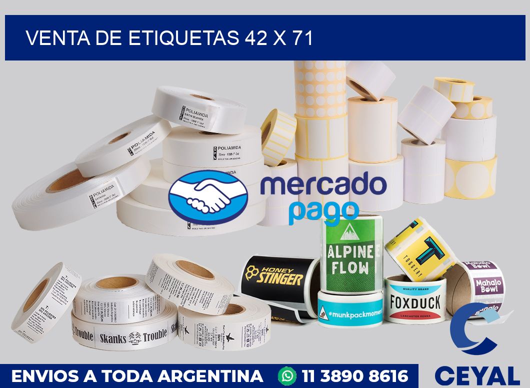 venta de etiquetas 42 x 71