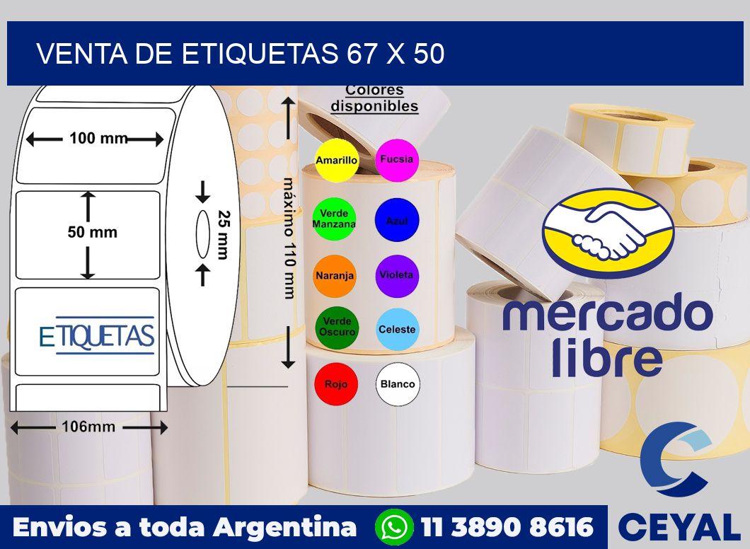 venta de etiquetas 67 x 50