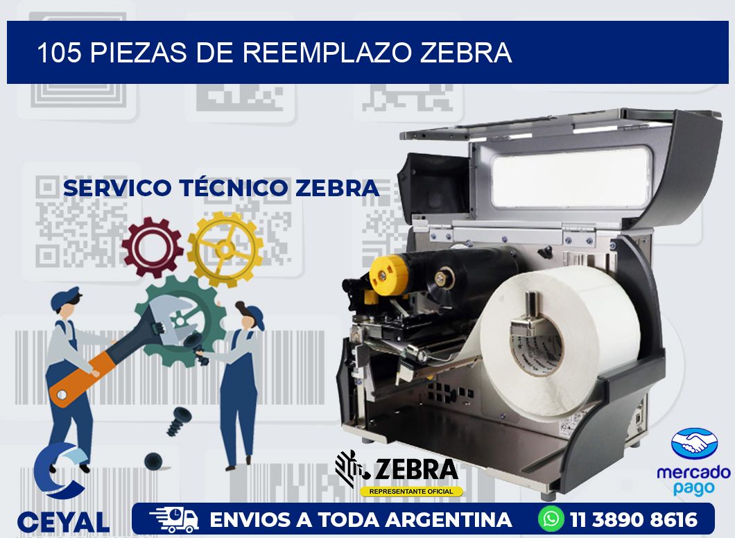 105 PIEZAS DE REEMPLAZO ZEBRA