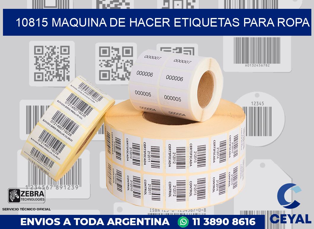 10815 MAQUINA DE HACER ETIQUETAS PARA ROPA