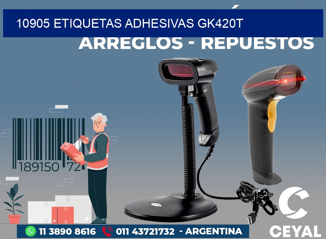 10905 ETIQUETAS ADHESIVAS GK420T