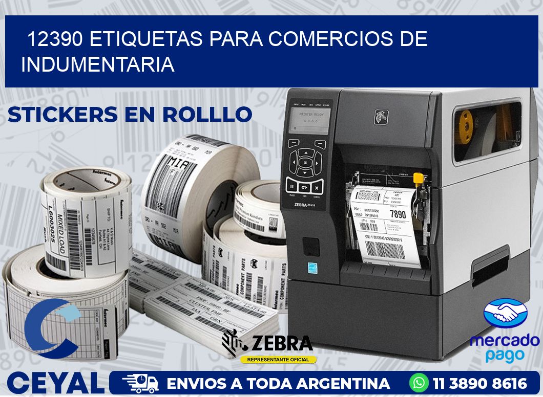 12390 ETIQUETAS PARA COMERCIOS DE INDUMENTARIA