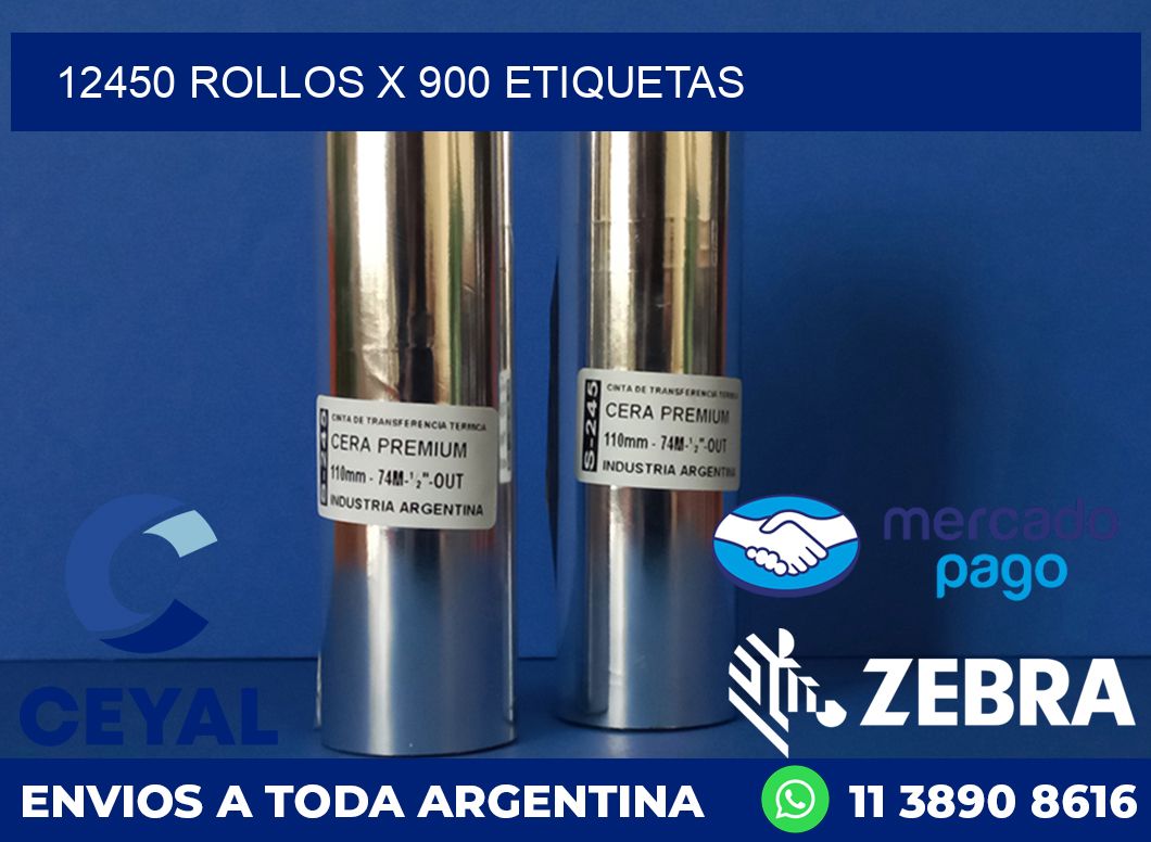 12450 ROLLOS X 900 ETIQUETAS