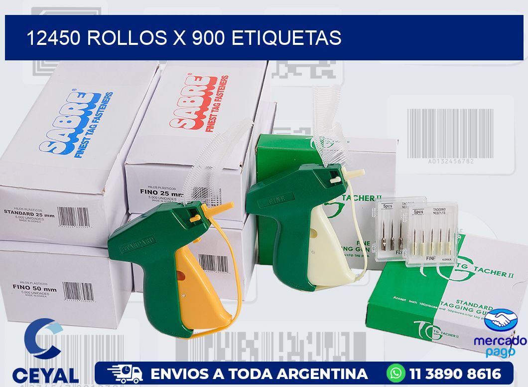 12450 ROLLOS X 900 ETIQUETAS