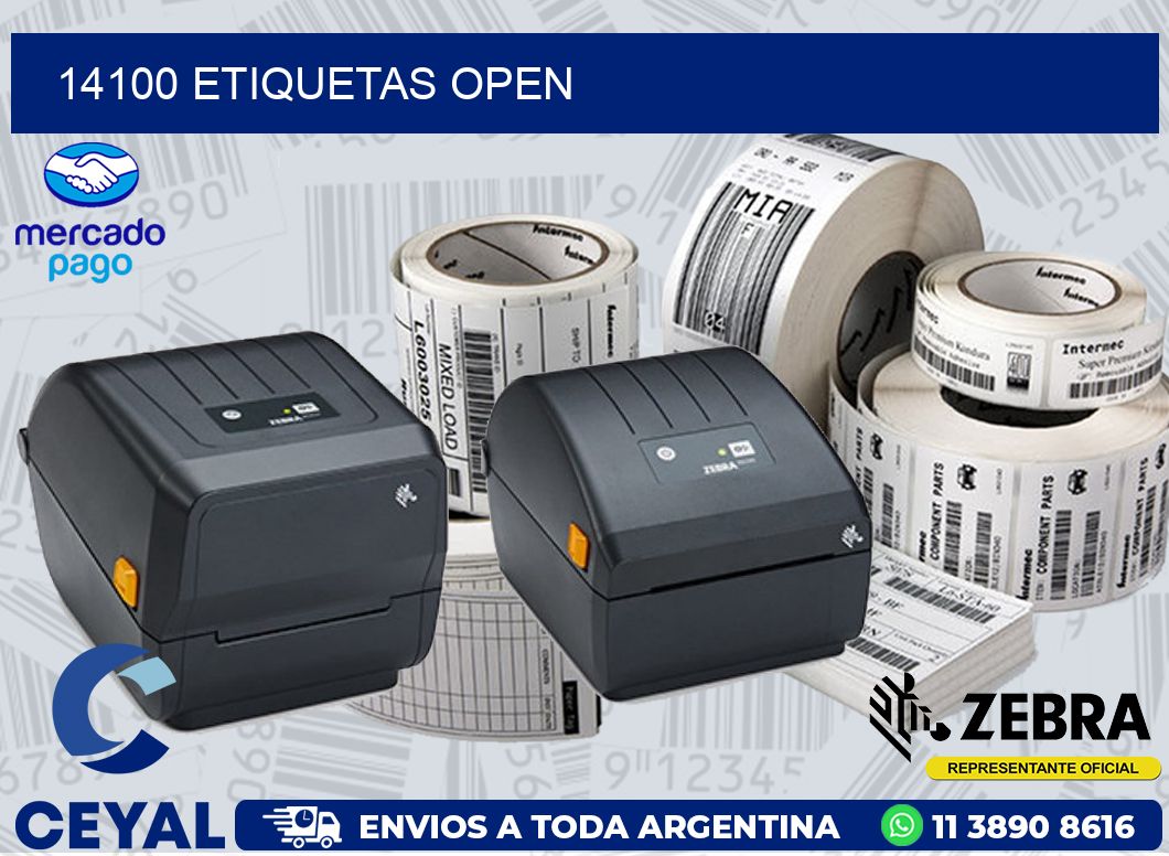 14100 ETIQUETAS OPEN