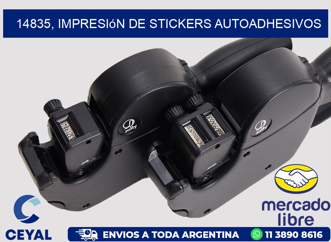 14835, impresión de stickers autoadhesivos