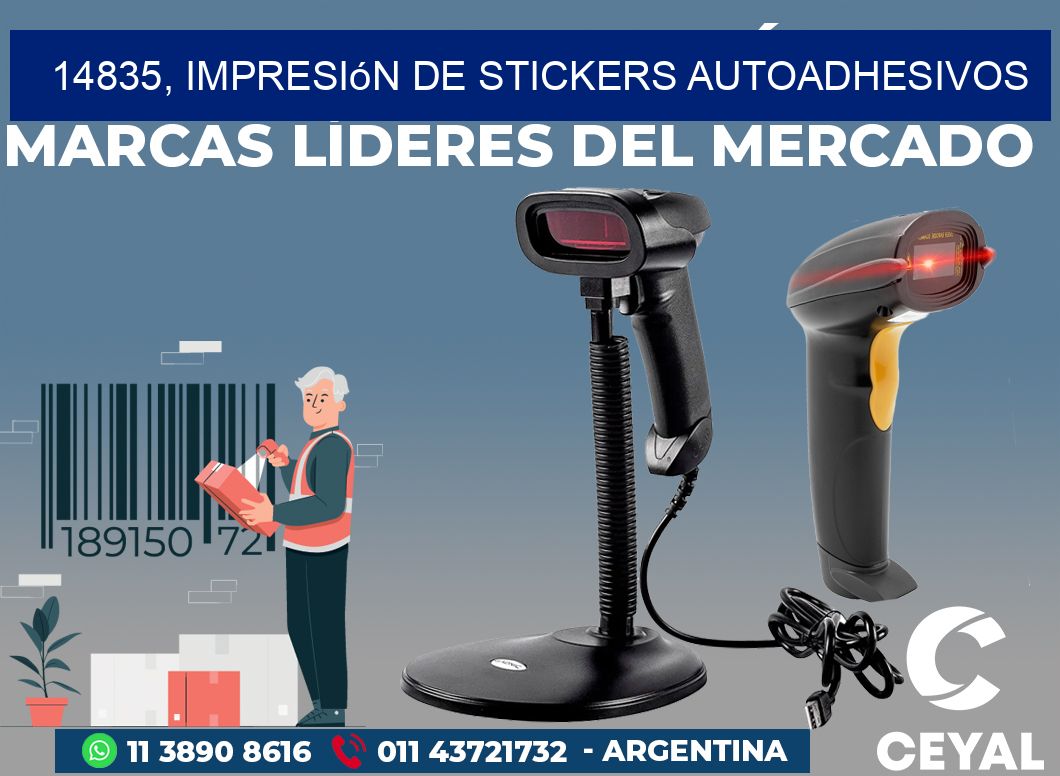 14835, impresión de stickers autoadhesivos