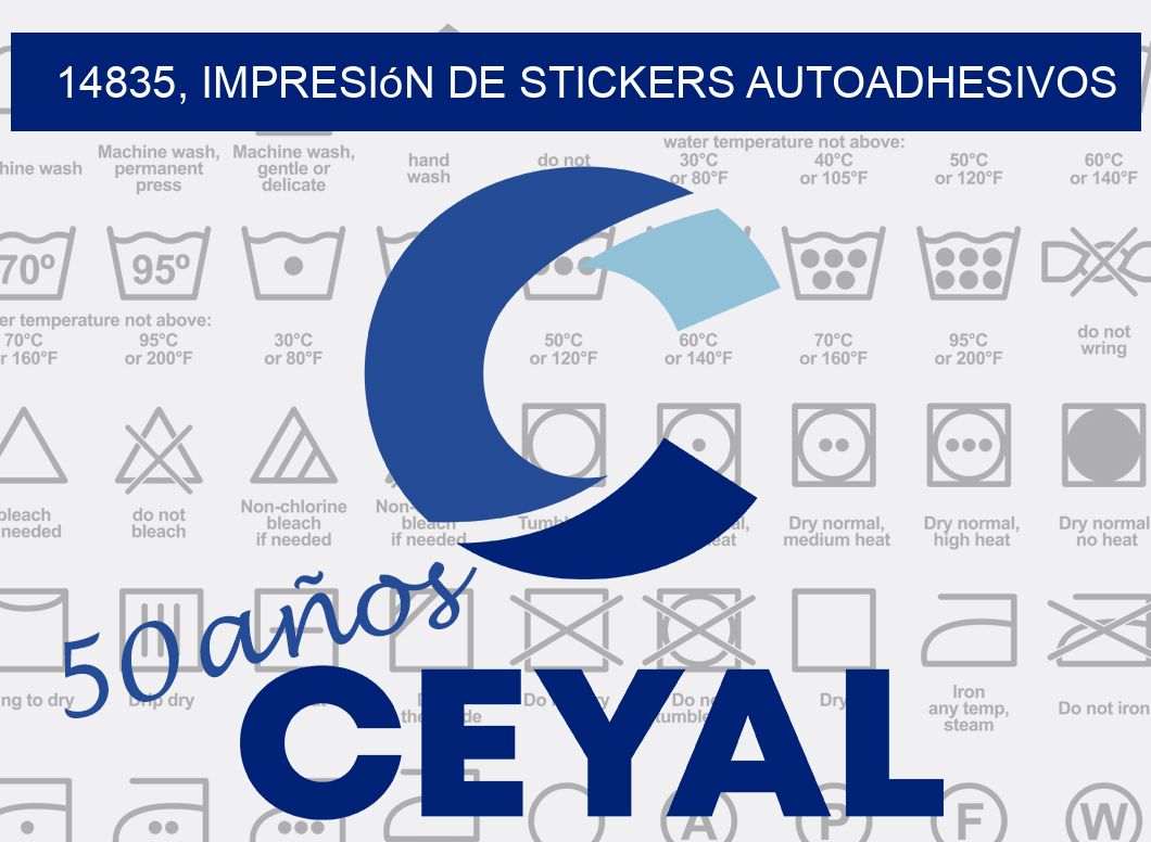 14835, impresión de stickers autoadhesivos