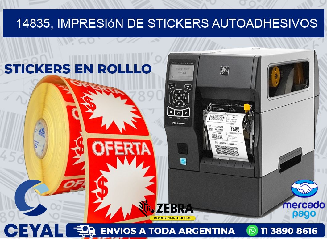 14835, impresión de stickers autoadhesivos