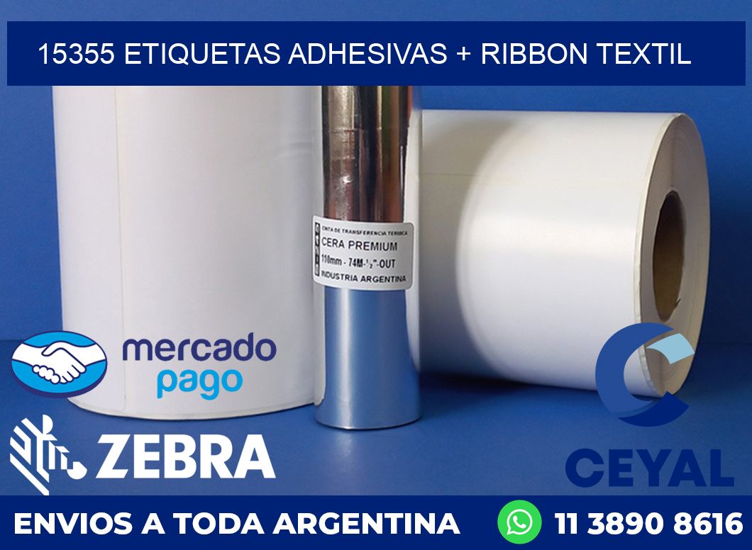 15355 ETIQUETAS ADHESIVAS + RIBBON TEXTIL