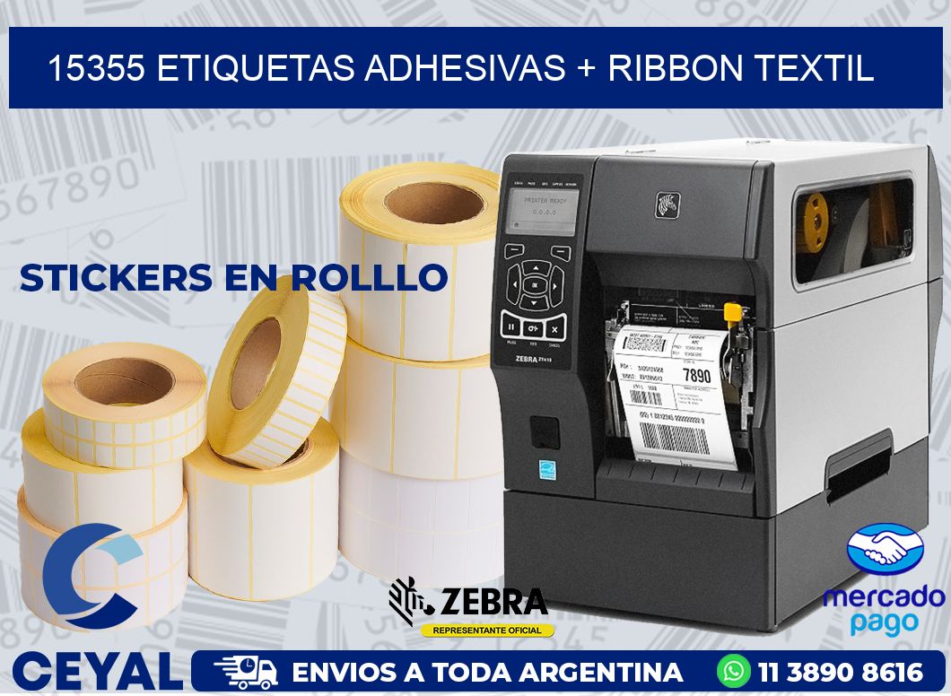 15355 ETIQUETAS ADHESIVAS + RIBBON TEXTIL