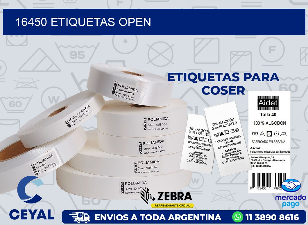 16450 ETIQUETAS OPEN