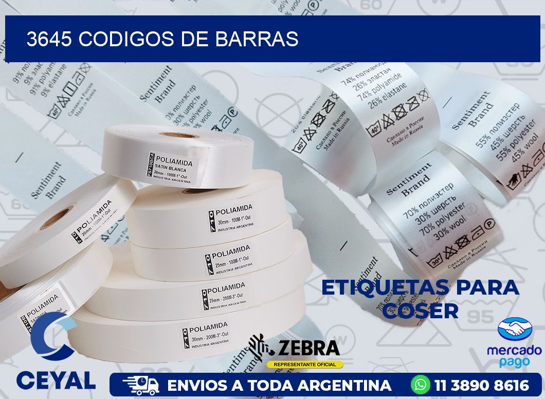 3645 CODIGOS DE BARRAS