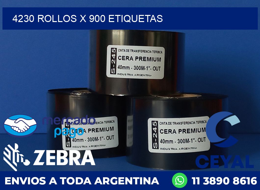 4230 ROLLOS X 900 ETIQUETAS