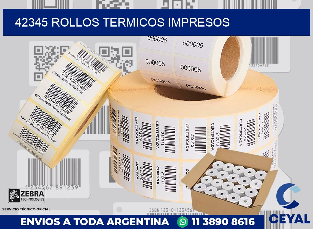 42345 ROLLOS TERMICOS IMPRESOS