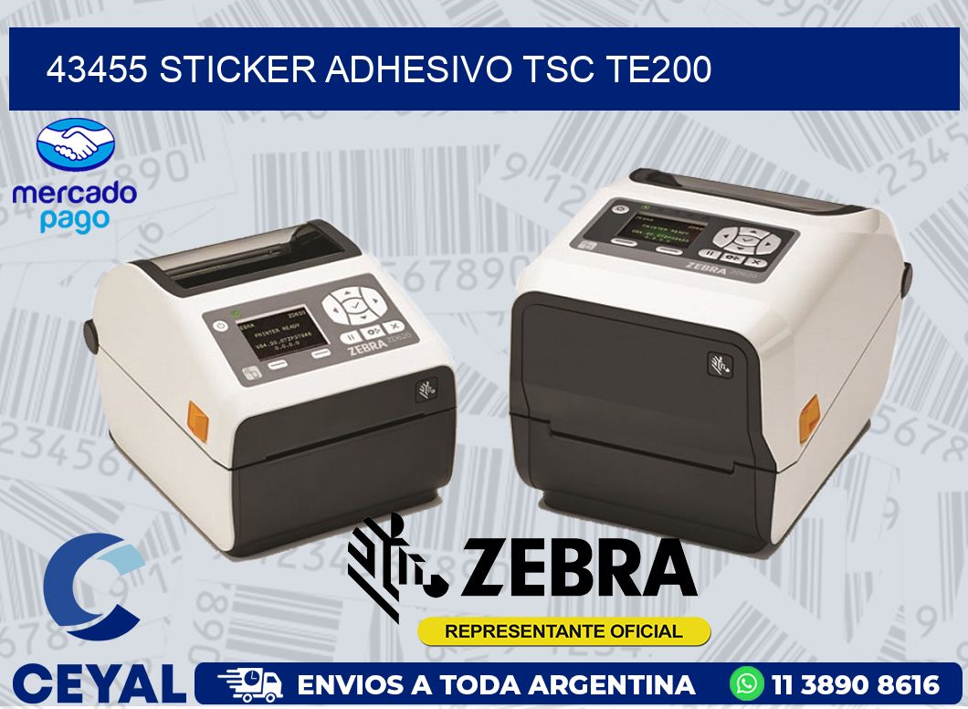 43455 STICKER ADHESIVO TSC TE200