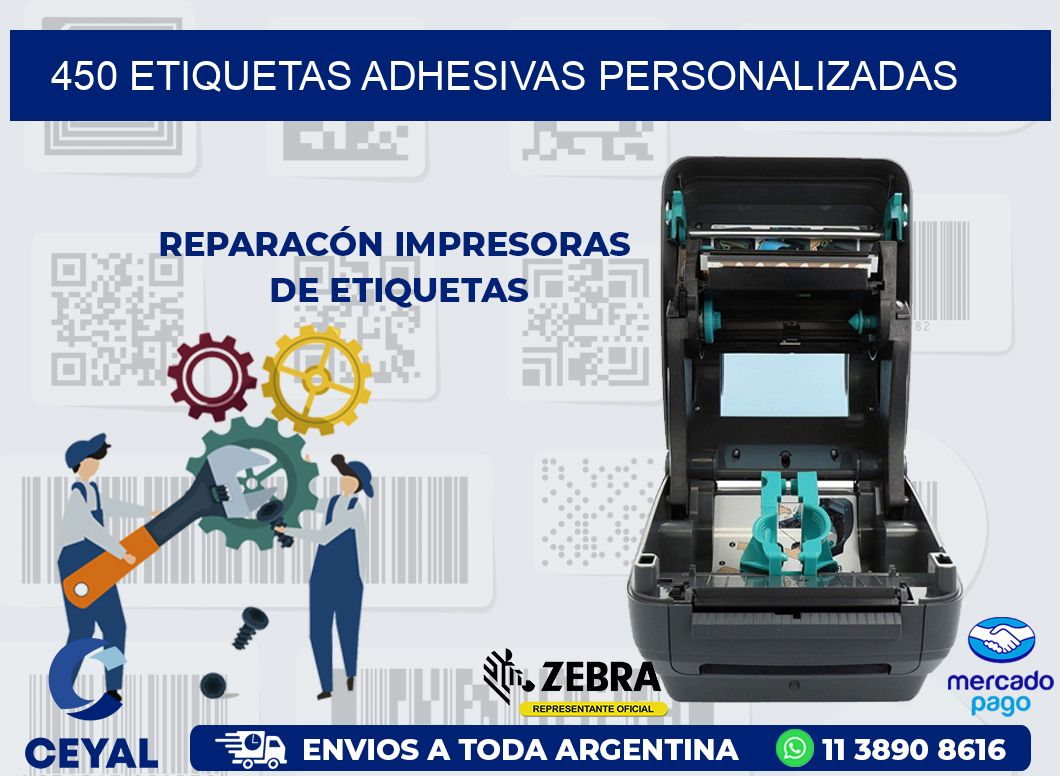 450 ETIQUETAS ADHESIVAS PERSONALIZADAS