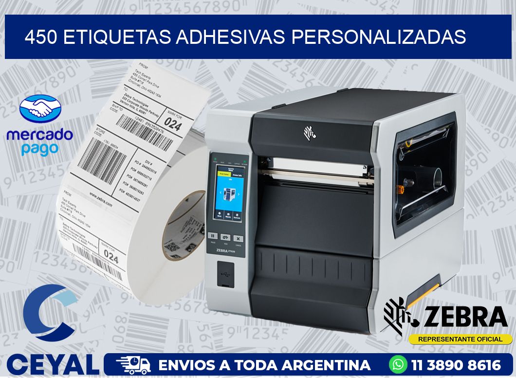 450 ETIQUETAS ADHESIVAS PERSONALIZADAS