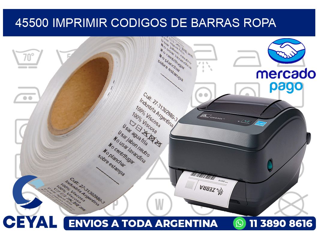 45500 IMPRIMIR CODIGOS DE BARRAS ROPA