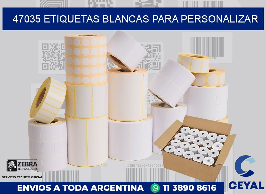 47035 ETIQUETAS BLANCAS PARA PERSONALIZAR