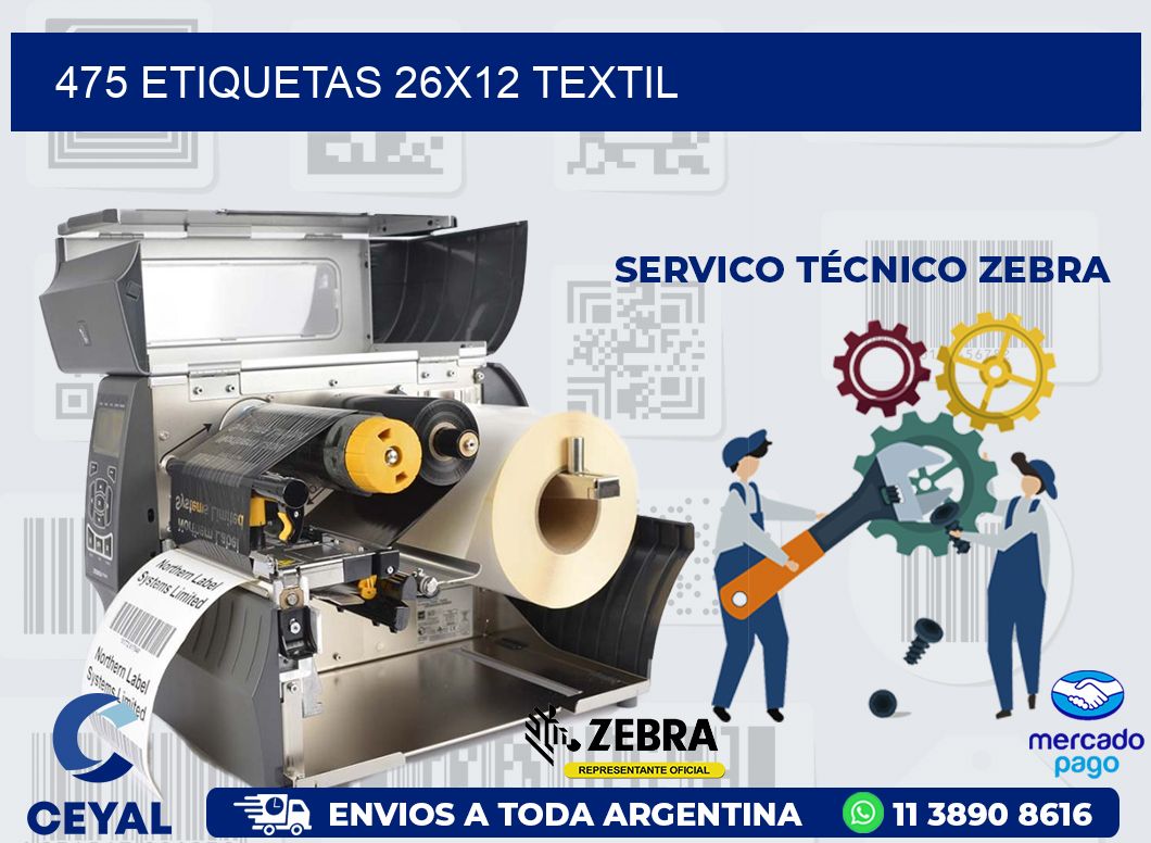 475 ETIQUETAS 26X12 TEXTIL