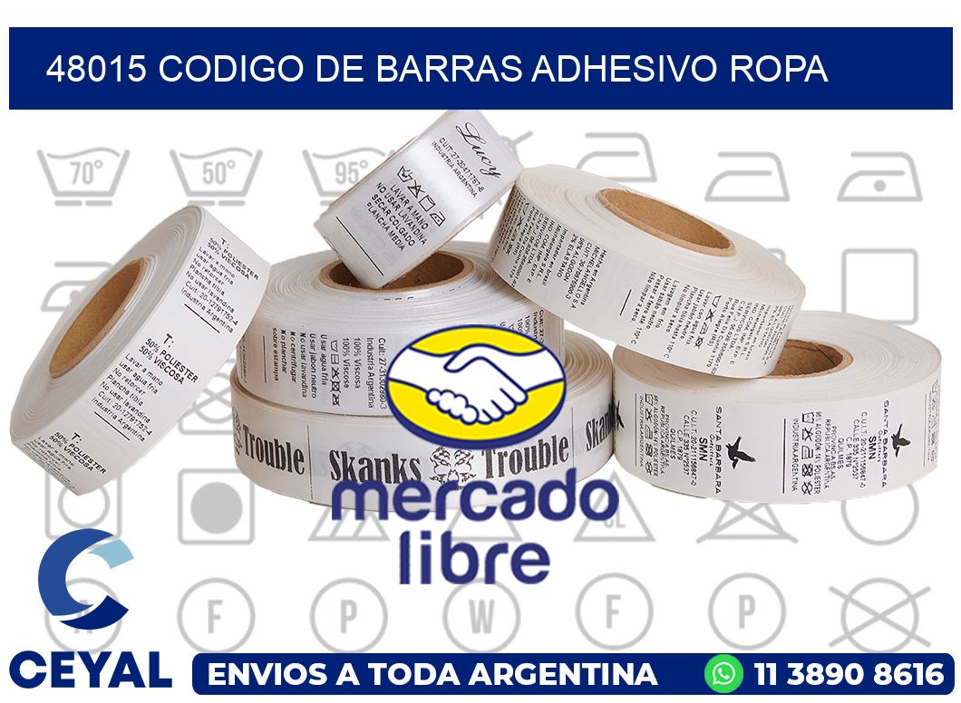 48015 CODIGO DE BARRAS ADHESIVO ROPA