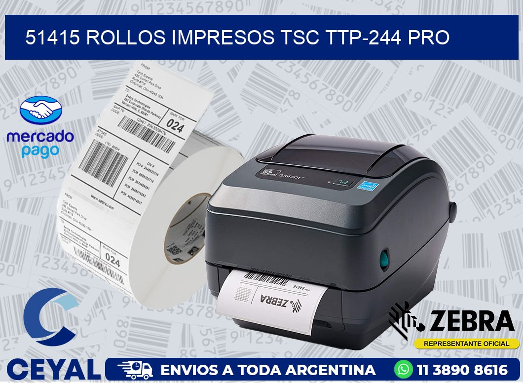 51415 ROLLOS IMPRESOS TSC TTP-244 PRO