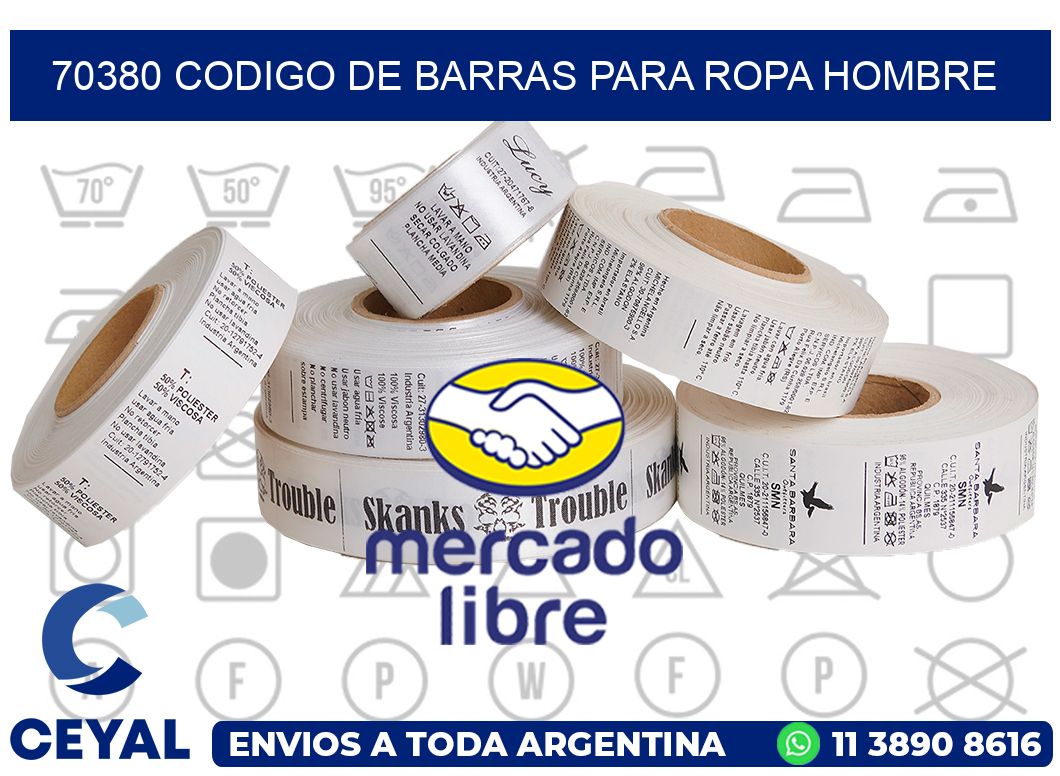 70380 CODIGO DE BARRAS PARA ROPA HOMBRE