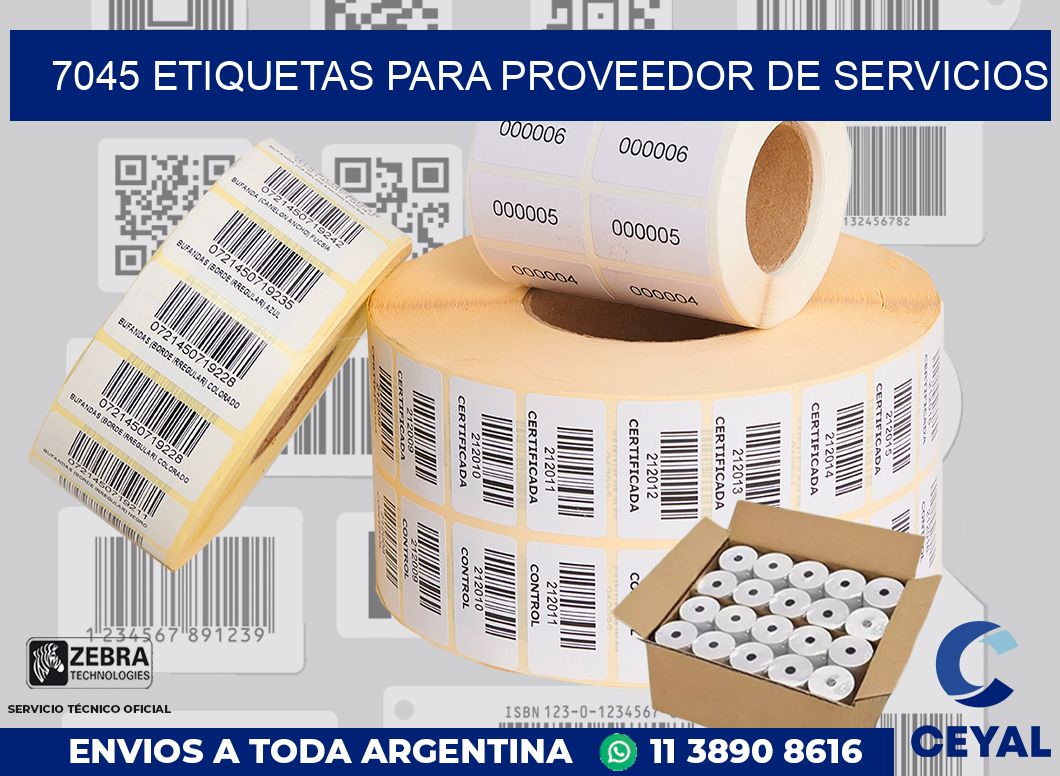 7045 ETIQUETAS PARA PROVEEDOR DE SERVICIOS