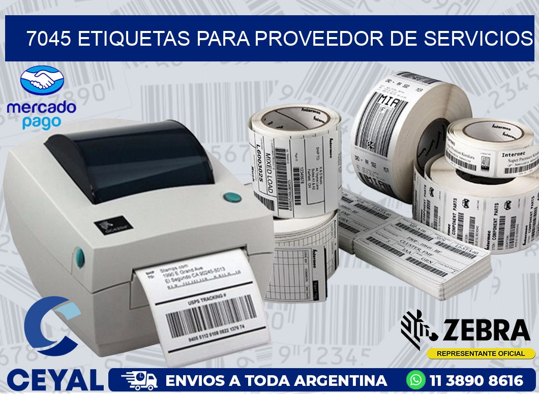 7045 ETIQUETAS PARA PROVEEDOR DE SERVICIOS