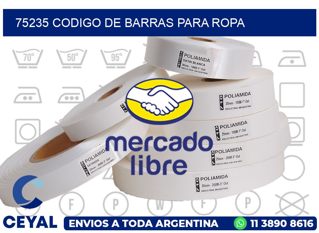 75235 CODIGO DE BARRAS PARA ROPA
