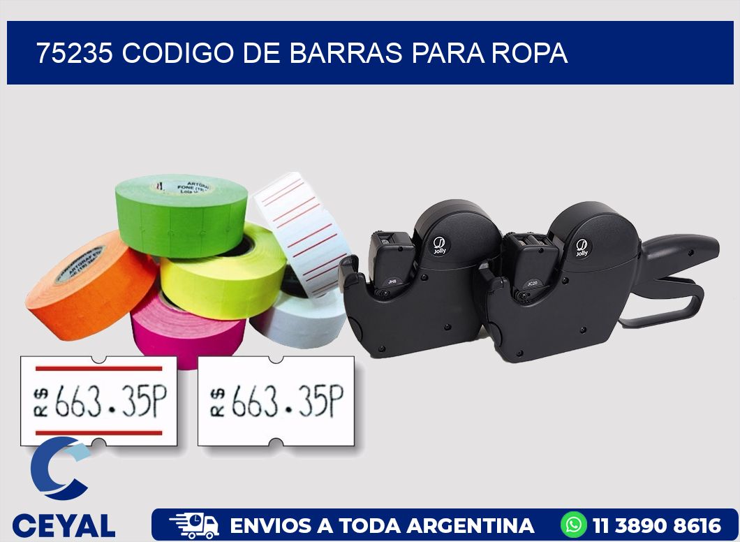 75235 CODIGO DE BARRAS PARA ROPA