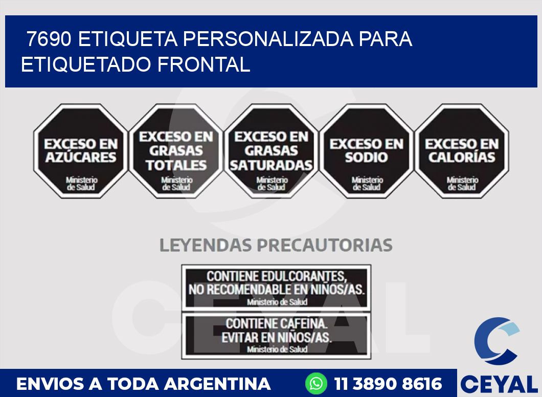 7690 ETIQUETA PERSONALIZADA PARA ETIQUETADO FRONTAL