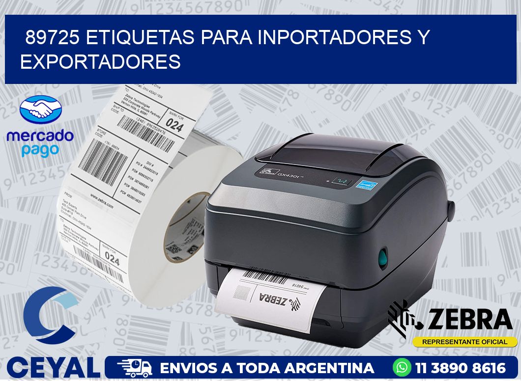 89725 ETIQUETAS PARA INPORTADORES Y EXPORTADORES