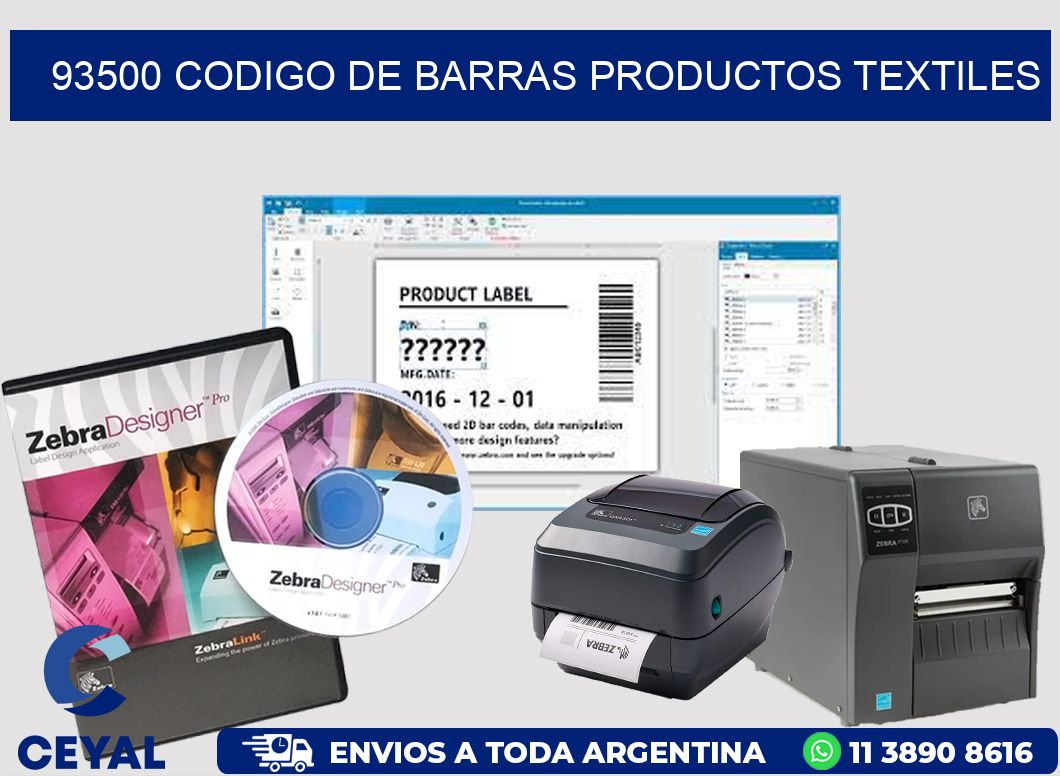 93500 CODIGO DE BARRAS PRODUCTOS TEXTILES