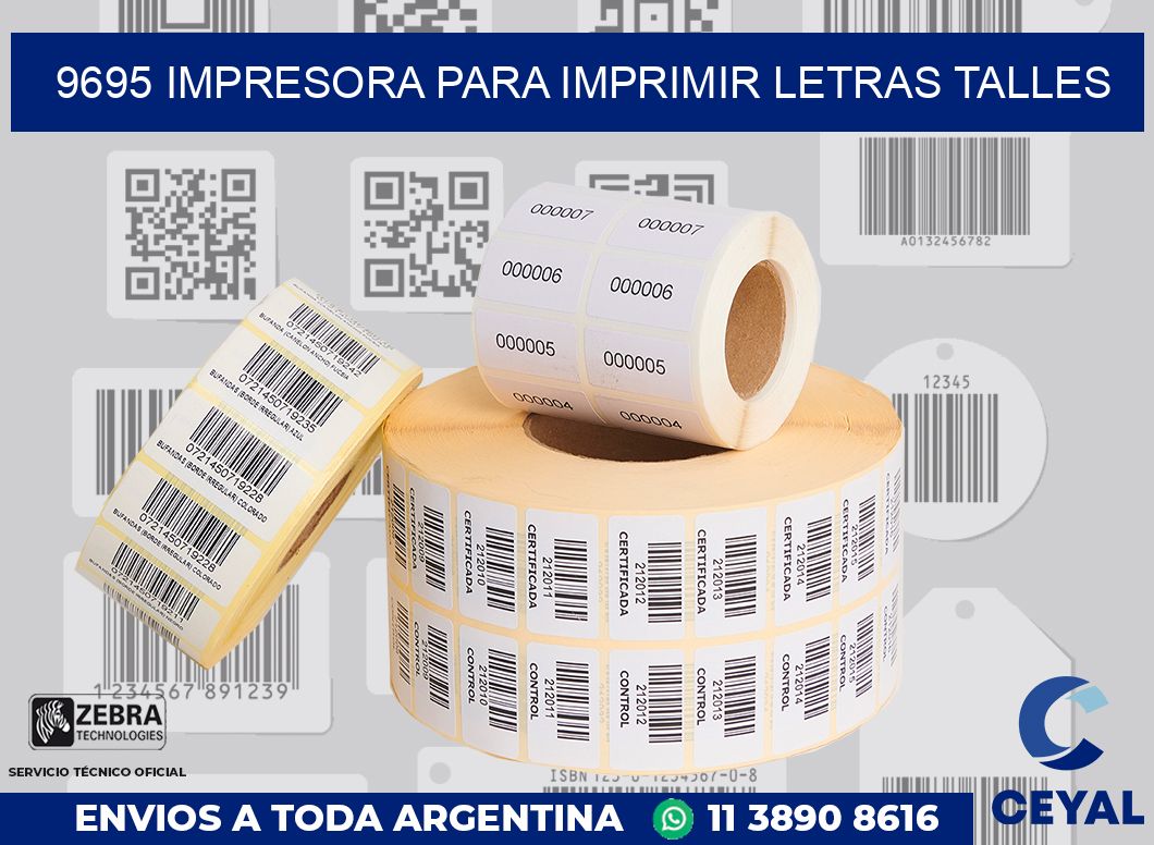 9695 IMPRESORA PARA IMPRIMIR LETRAS TALLES