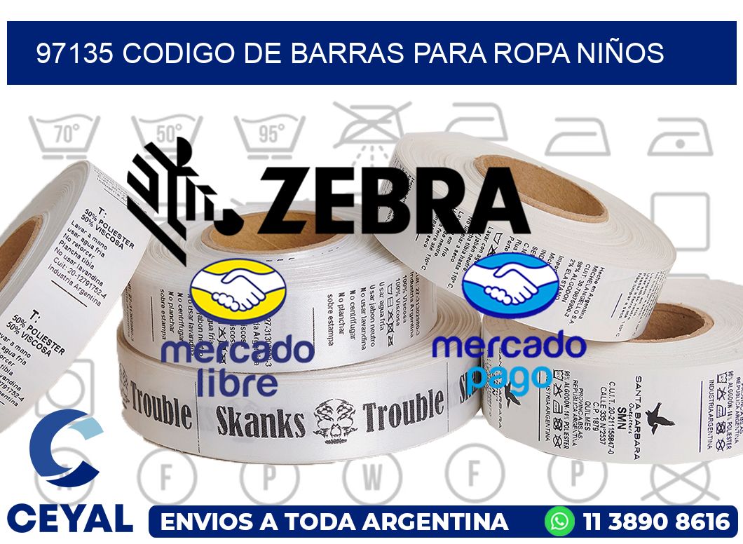 97135 CODIGO DE BARRAS PARA ROPA NIÑOS