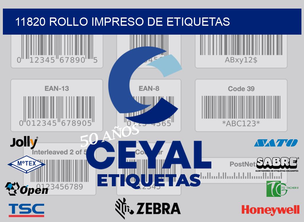 11820 ROLLO IMPRESO DE ETIQUETAS