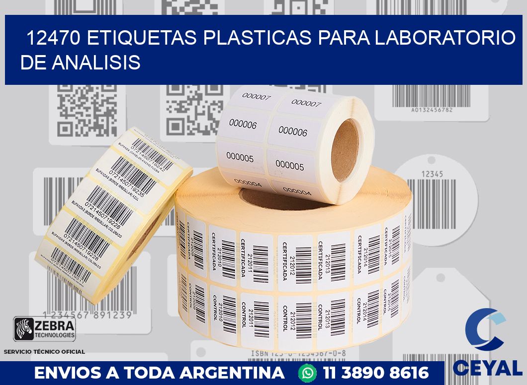 12470 ETIQUETAS PLASTICAS PARA LABORATORIO DE ANALISIS