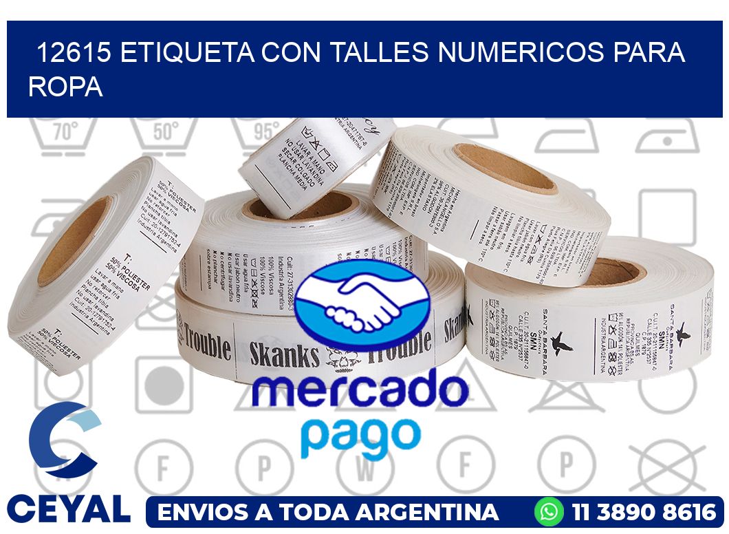 12615 ETIQUETA CON TALLES NUMERICOS PARA ROPA