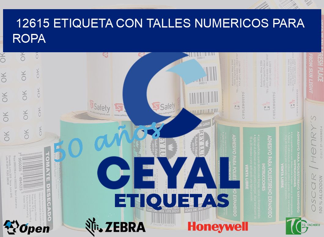 12615 ETIQUETA CON TALLES NUMERICOS PARA ROPA